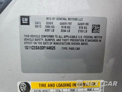 Zdjęcie 12 z 12 samochodu: 2013 CHEVROLET MALIBU 1LT VIN:1G11C5SA0DF144626 - miniatura