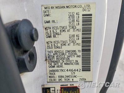 Zdjęcie 12 z 12 samochodu: 2012 NISSAN FRONTIER S VIN:1N6BD0CT9CC446442 - miniatura