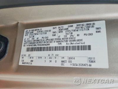 Zdjęcie 13 z 13 samochodu: 2013 FORD ECONOLINE E350 SUPER DUTY WAGON VIN:1FBNE3BL7DDA84286 - miniatura