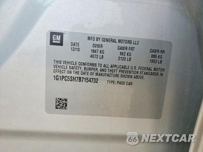 Zdjęcie 12 z 12 samochodu: 2011 CHEVROLET CRUZE LS VIN:1G1PC5SH7B7154732 - miniatura