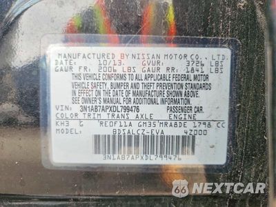 Zdjęcie 12 z 12 samochodu: 2013 NISSAN SENTRA S VIN:3N1AB7APXDL799476 - miniatura