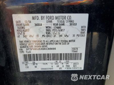 Zdjęcie 12 z 12 samochodu: 2006 FORD F150 VIN:1FTPW025X6KC85695 - miniatura