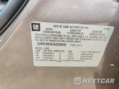 Zdjęcie 13 z 13 samochodu: 2010 CHEVROLET EQUINOX LT VIN:2CNFLNEW3A6265849 - miniatura