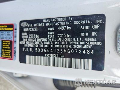 Zdjęcie 12 z 12 samochodu: 2021 KIA K5 GT LINE VIN:5XXG64J23MG073484 - miniatura