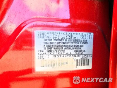Zdjęcie 13 z 13 samochodu: 2017 NISSAN SENTRA SV VIN:3N1AB7AP9HY373108 - miniatura