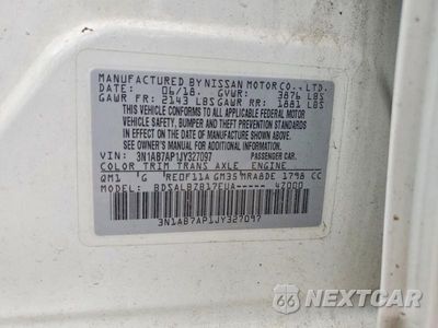 Zdjęcie 12 z 12 samochodu: 2018 NISSAN SENTRA S VIN:3N1AB7AP1JY327097 - miniatura