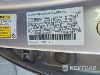 Zdjęcie 12 z 12 samochodu: 2020 HONDA ACCORD SPORT VIN:1HGCV1F32LA110635 - miniatura