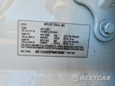 Zdjęcie 14 z 14 samochodu: 2021 TESLA MODEL Y VIN:5YJYGDEF3MF240086 - miniatura