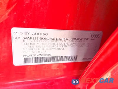 Zdjęcie 12 z 12 samochodu: 2015 AUDI A4 PREMIUM PLUS VIN:WAUFFAFL4FN039702 - miniatura