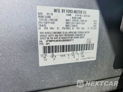 Zdjęcie 13 z 13 samochodu: 2018 FORD EDGE TITANIUM VIN:2FMPK4K89JBB88211 - miniatura