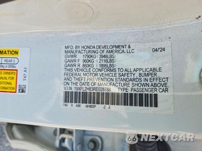 Zdjęcie 12 z 12 samochodu: 2024 HONDA CIVIC SPORT VIN:19XFL2H83RE028788 - miniatura