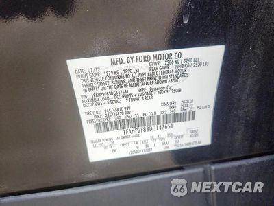 Zdjęcie 12 z 12 samochodu: 2013 FORD TAURUS LIMITED VIN:1FAHP2F83DG147651 - miniatura