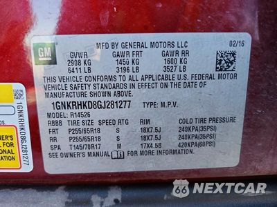Zdjęcie 14 z 14 samochodu: 2016 CHEVROLET TRAVERSE LT VIN:1GNKRHKD8GJ281277 - miniatura