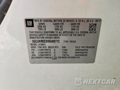 Zdjęcie 12 z 12 samochodu: 2017 CHEVROLET SILVERADO K1500 LT VIN:3GCUKRECXHG488772 - miniatura