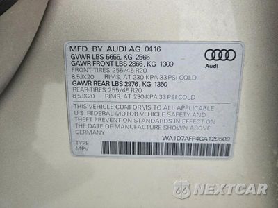 Zdjęcie 13 z 13 samochodu: 2016 AUDI Q5 PREMIUM PLUS S-LINE VIN:WA1D7AFP4GA129509 - miniatura