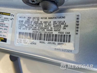 Zdjęcie 13 z 13 samochodu: 2007 TOYOTA COROLLA CE VIN:1NXBR32E77Z813228 - miniatura