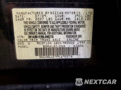 Zdjęcie 13 z 13 samochodu: 2009 NISSAN SENTRA 2.0 VIN:3N1AB61E99L690278 - miniatura