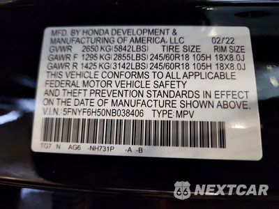 Zdjęcie 14 z 14 samochodu: 2022 HONDA PILOT EXL VIN:5FNYF6H50NB038406 - miniatura