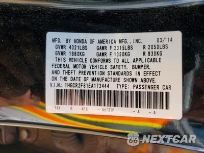 Zdjęcie 12 z 12 samochodu: 2014 HONDA ACCORD EXL VIN:1HGCR2F81EA173444 - miniatura