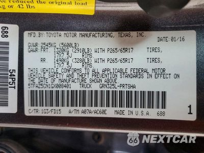 Zdjęcie 13 z 13 samochodu: 2016 TOYOTA TACOMA TRD SPORT VIN:5TFAZ5CN1GX008401 - miniatura