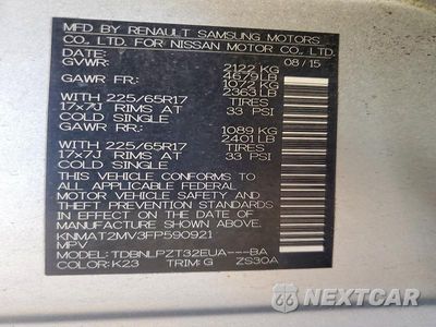 Zdjęcie 12 z 12 samochodu: 2015 NISSAN ROGUE S VIN:KNMAT2MV3FP590921 - miniatura