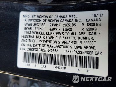 Zdjęcie 12 z 12 samochodu: 2018 HONDA CIVIC EX VIN:2HGFC1F32JH640962 - miniatura