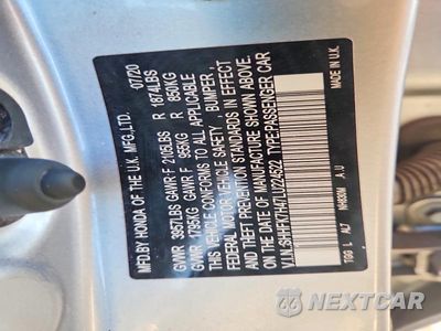 Zdjęcie 13 z 13 samochodu: 2020 HONDA CIVIC SPORT VIN:SHHFK7H47LU224522 - miniatura