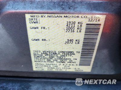 Zdjęcie 12 z 12 samochodu: 2015 NISSAN ALTIMA 2.5 SL VIN:1N4AL3AP9FC237463 - miniatura