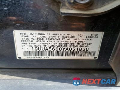 Zdjęcie 12 z 12 samochodu: 2000 ACURA 3.2TL VIN:19UUA5660YA051836 - miniatura