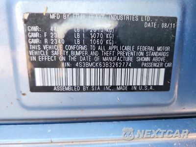 Zdjęcie 12 z 12 samochodu: 2011 SUBARU LEGACY 2.5I LIMITED VIN:4S3BMCK63B3262774 - miniatura