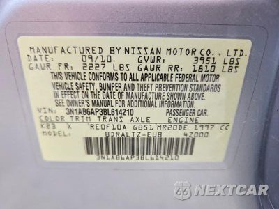 Zdjęcie 12 z 12 samochodu: 2011 NISSAN SENTRA 2.0 VIN:3N1AB6AP3BL614210 - miniatura