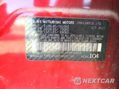 Zdjęcie 12 z 12 samochodu: 2023 MITSUBISHI MIRAGE G4 ES VIN:ML32FUFJ8PHF01833 - miniatura