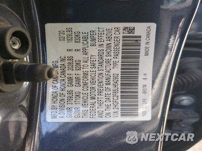Zdjęcie 12 z 12 samochodu: 2020 HONDA CIVIC LX VIN:2HGFC2F65LH542902 - miniatura