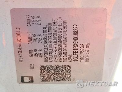 Zdjęcie 12 z 12 samochodu: 2022 CHEVROLET CAMARO LS VIN:1G1FB1RX5N0108222 - miniatura