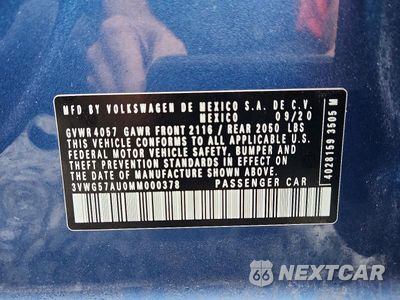 Zdjęcie 12 z 12 samochodu: 2021 VOLKSWAGEN GOLF VIN:3VWG57AU0MM000378 - miniatura