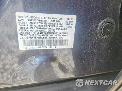 Zdjęcie 13 z 13 samochodu: 2016 HONDA PILOT EXL VIN:5FNYF5H55GB037930 - miniatura