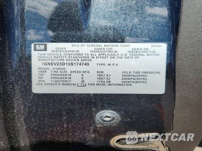 Zdjęcie 13 z 13 samochodu: 2009 CHEVROLET TRAVERSE LT VIN:1GNEV23D19S174749 - miniatura