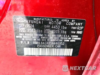 Zdjęcie 12 z 12 samochodu: 2025 HYUNDAI SONATA SEL VIN:KMHL64JAXSA446952 - miniatura