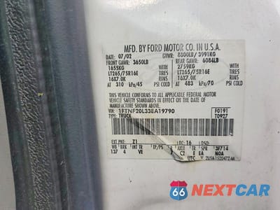 Zdjęcie 13 z 13 samochodu: 2003 FORD F250 SUPER DUTY VIN:1FTNF20L33EA19790 - miniatura