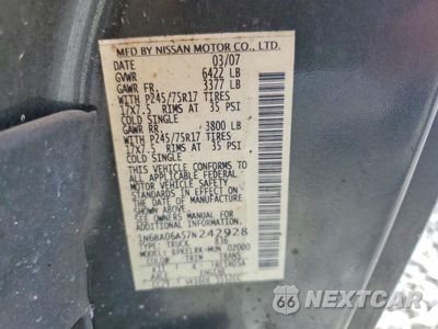 Zdjęcie 12 z 12 samochodu: 2007 NISSAN TITAN XE FFV VIN:1N6BA06A57N242928 - miniatura