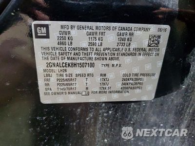 Zdjęcie 13 z 13 samochodu: 2017 CHEVROLET EQUINOX LT VIN:2GNALCEK8H1507100 - miniatura