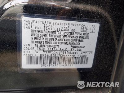 Zdjęcie 12 z 12 samochodu: 2019 NISSAN SENTRA S VIN:3N1AB7AP9KY456271 - miniatura