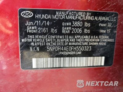 Zdjęcie 12 z 12 samochodu: 2015 HYUNDAI ELANTRA LIMITED VIN:5NPDH4AE0FH550323 - miniatura