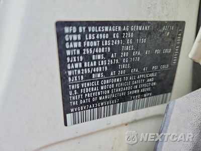 Zdjęcie 12 z 12 samochodu: 2016 VOLKSWAGEN TIGUAN S VIN:WVGBV7AX3GW585657 - miniatura