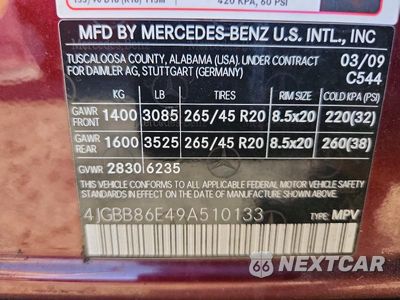 Zdjęcie 14 z 14 samochodu: 2009 MERCEDES-BENZ ML 350 VIN:4JGBB86E49A510133 - miniatura