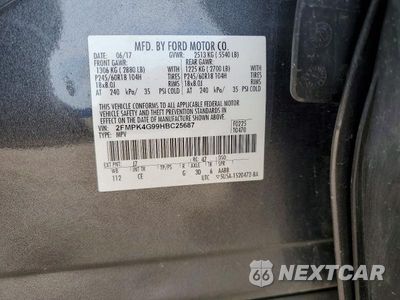 Zdjęcie 14 z 14 samochodu: 2017 FORD EDGE SE VIN:2FMPK4G99HBC25687 - miniatura