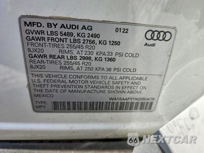 Zdjęcie 14 z 14 samochodu: 2022 AUDI Q5 SPORTBACK PRM PLS 45 VIN:WA15AAFY1N2050479 - miniatura