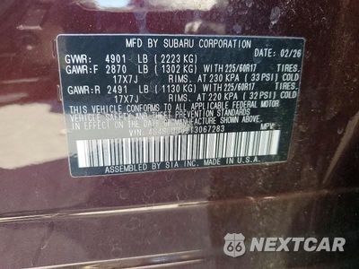 Zdjęcie 13 z 13 samochodu: 2026 SUBARU FORESTER PREMIUM VIN:4S4SLDD62T3067283 - miniatura