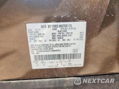 Zdjęcie 13 z 13 samochodu: 2015 FORD EXPLORER XLT VIN:1FM5K8D8XFGB84762 - miniatura