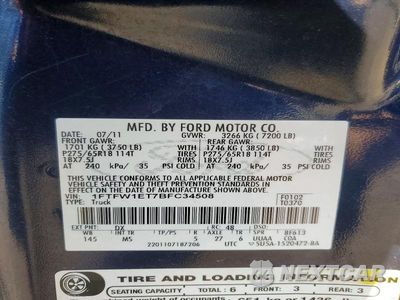 Zdjęcie 12 z 12 samochodu: 2011 FORD F150 SUPERCREW VIN:1FTFW1ET7BFC34508 - miniatura